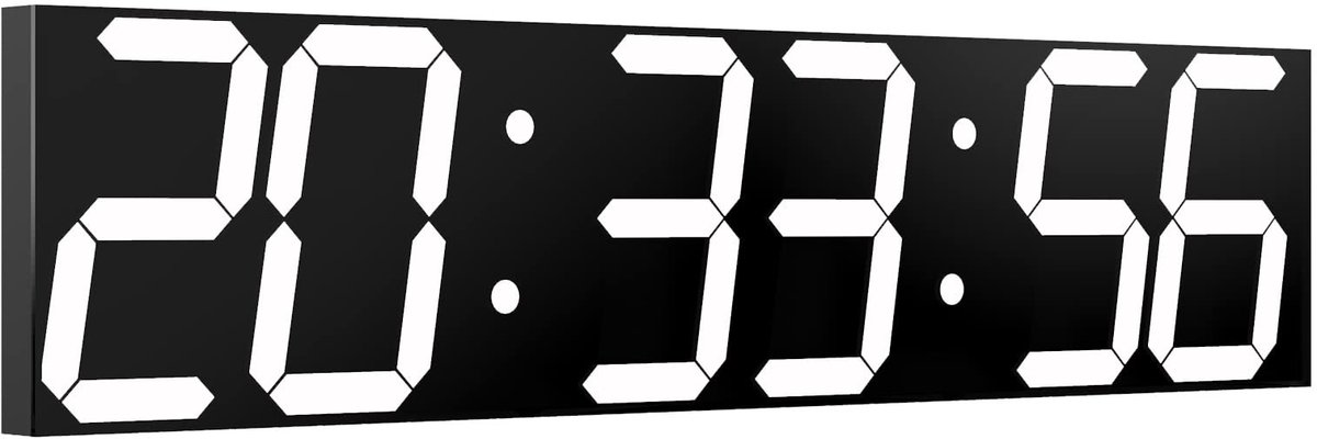 SolidKeus - Digitale Wandklok met Groot LED Display en Afstandsbediening