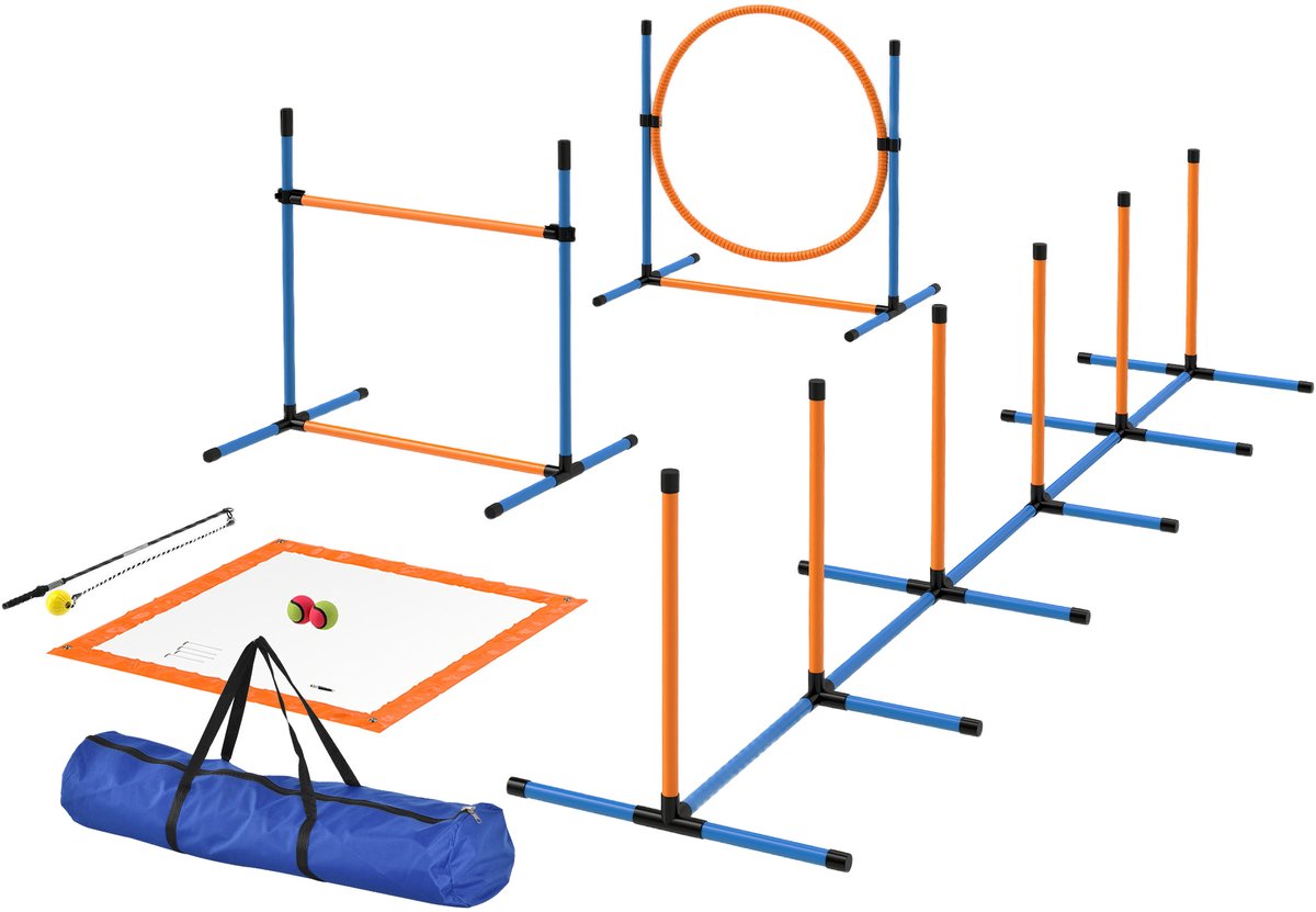 Agilityset voor honden, 7-delig: Agility-uitrusting voor hondentraining, hordenset voor spelletjes en training