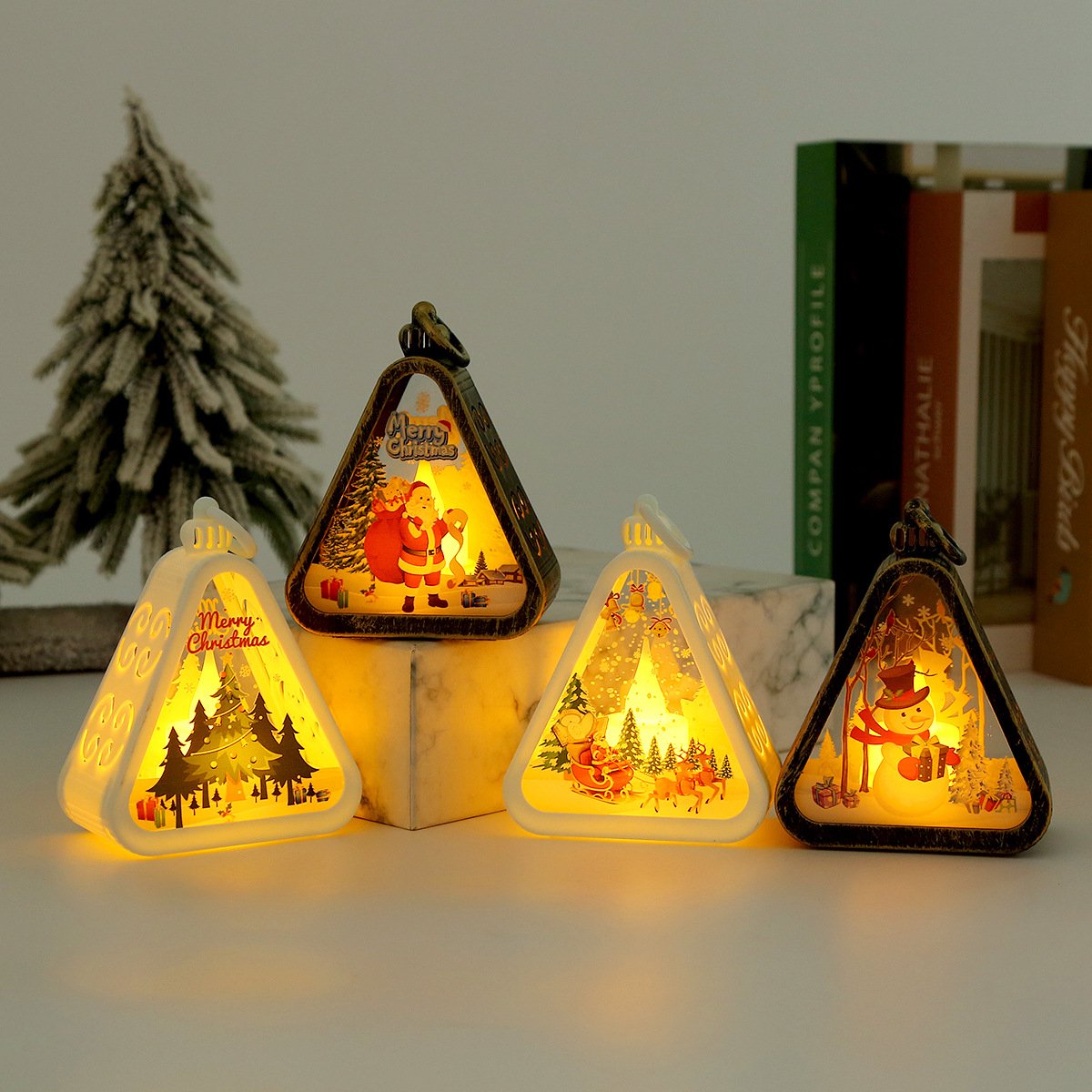 Ryoudavell - 4 Stuks Kerstverlichting Set - Batterij Kerstlampjes - Sfeerverlichting voor Thuis - Voor Gezinnen en Feestvierders - Kerstdecoratie