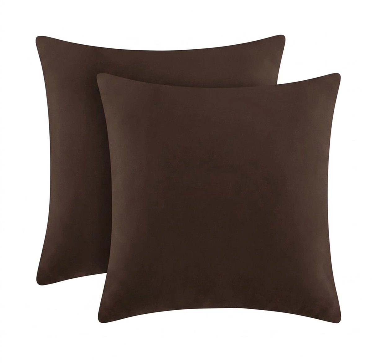 Kussenhoezen 40x40 cm Bruin 2-delig - Microfiber met Rits