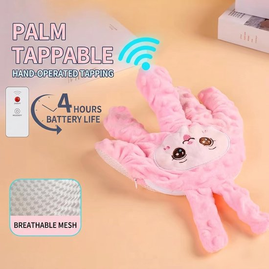 Slaaphulpmiddel - Babykalmerende hand - Automatisch zacht kloppen - Oplaadbaar - Zacht slaaphulpmiddel - Gemakkelijk schoon te maken - Verwarmd - Geschikt voor wiegjes, kinderwagens of reisbedjes - Roze — afbeelding 2