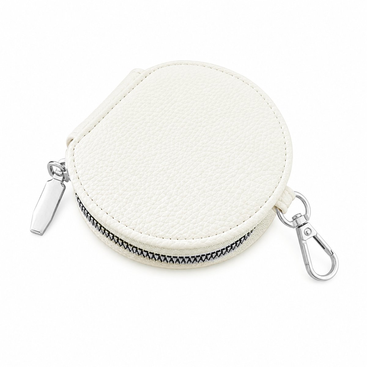 Bag Charm Telefoontasje - Creme | Munt Portemonnee / Accessoire Tasje / Sleutelhanger | Kunstleder | 10 x 10 x 2,5 cm