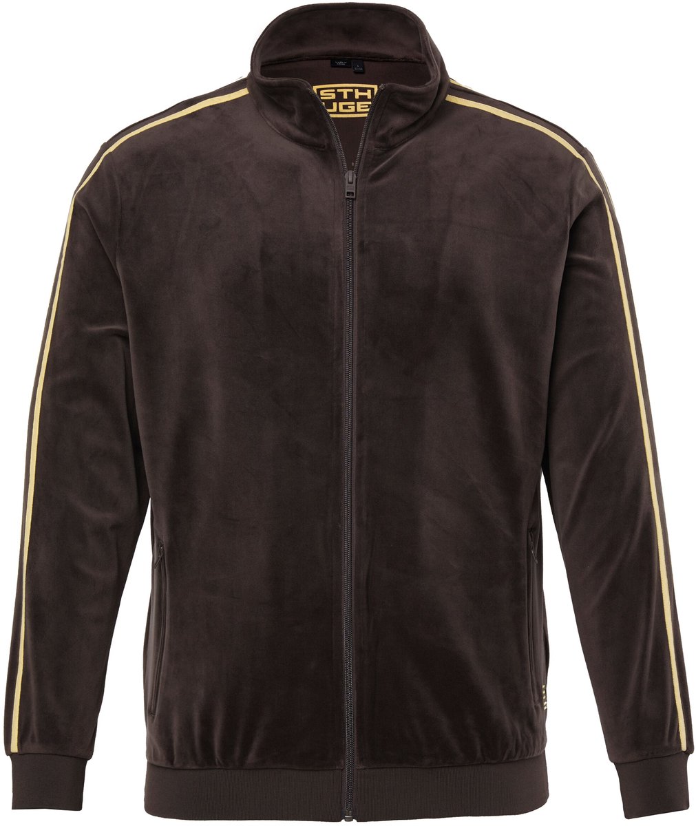STHUGE - Heren - Sweatjas fluweel-sweat opstaande kraag tot 8XL - Kastanjebruin - Maat 6XL