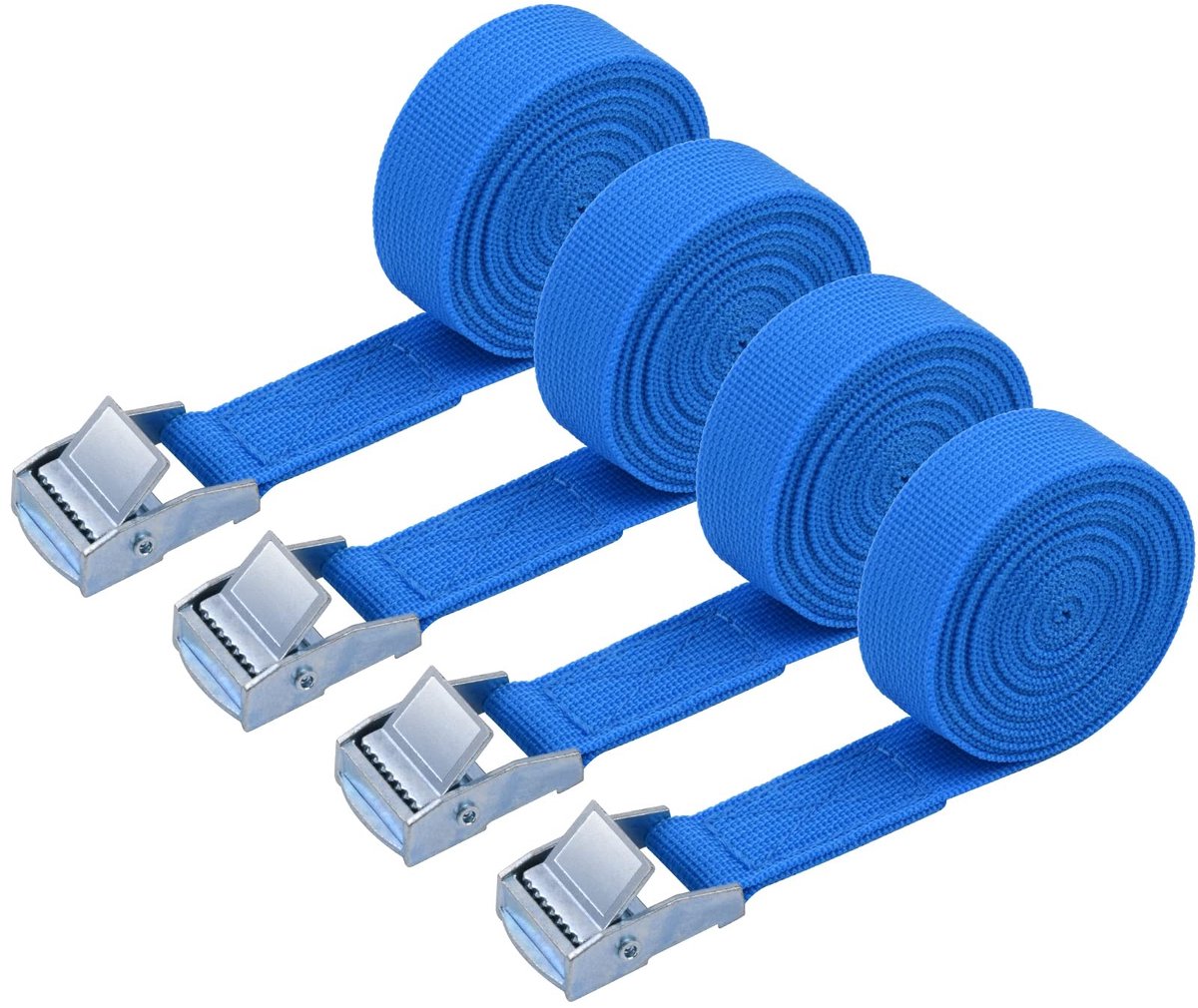 SolidKeus - 4 Stuks Hoge Druk Spanbanden 2 Meter met Clip Sluiting