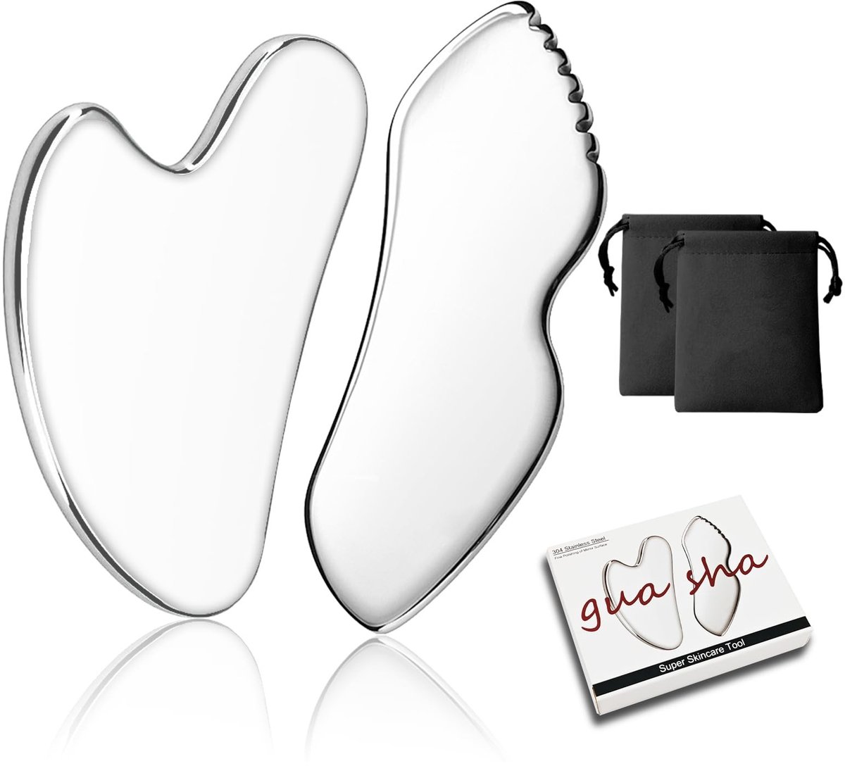 SolidKeus - RVS Gua Sha Massage Tools voor Gezicht en Lichaam