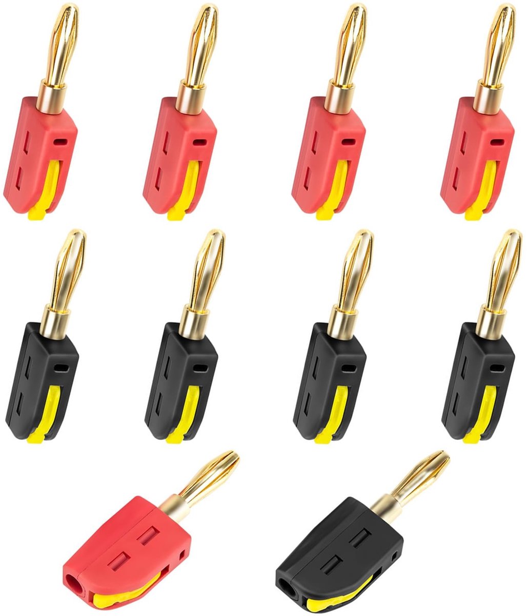SolidKeus - 10 Stuks Banana Plug Connectoren 4mm voor Audio