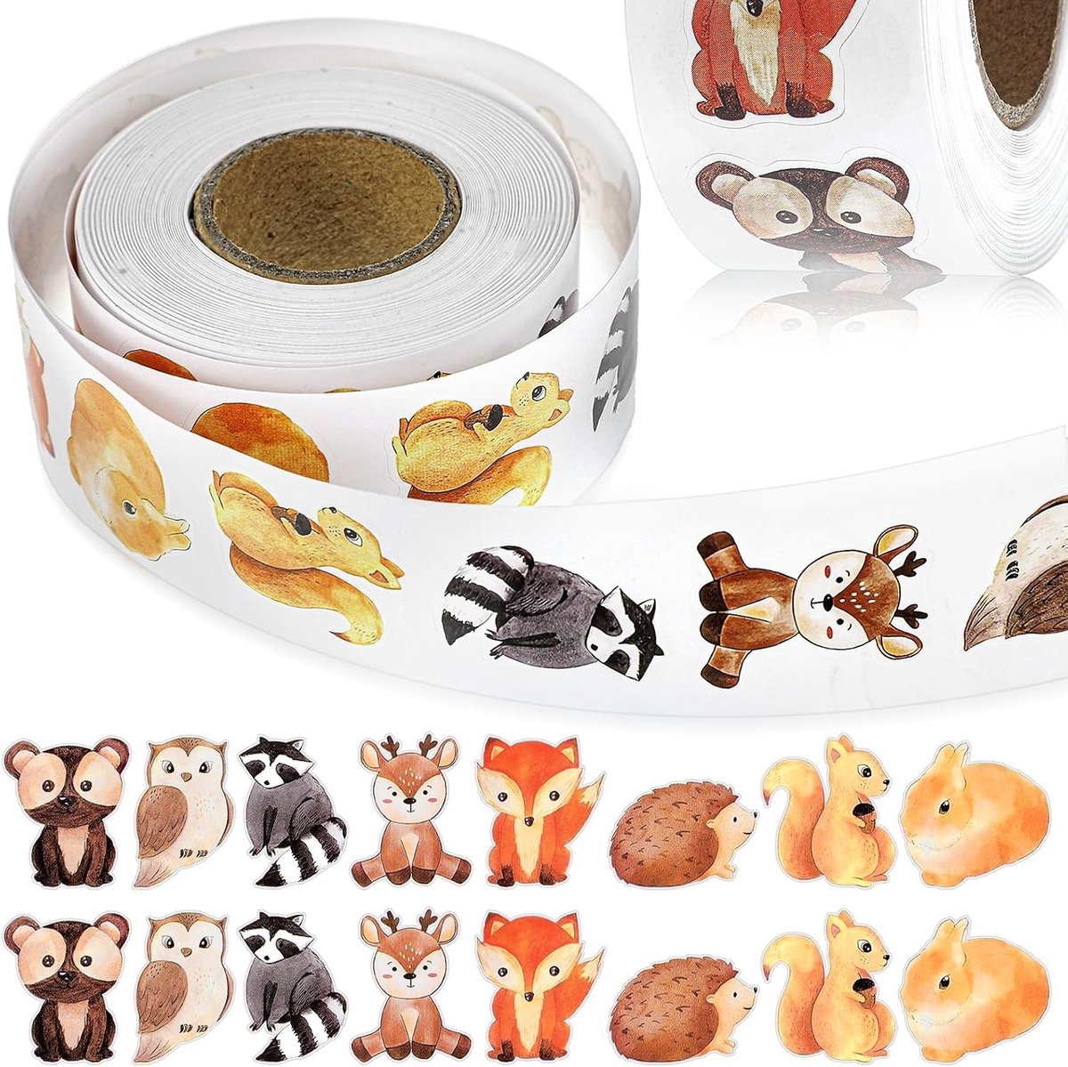 500 Pcs Dieren Stickers voor Kinderen - Cartoon Stickers, Beloningsstickers en Zelfklevende Dieren Stickers in Rol voor Creatieve Activiteiten