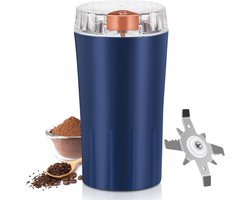 Elektrische koffiemolen - kruidenmolen - 300 W - 175*90mm - roestvrijstalen mes - voor koffiebonen, specerijen, kruiden, granen, noten - blauw