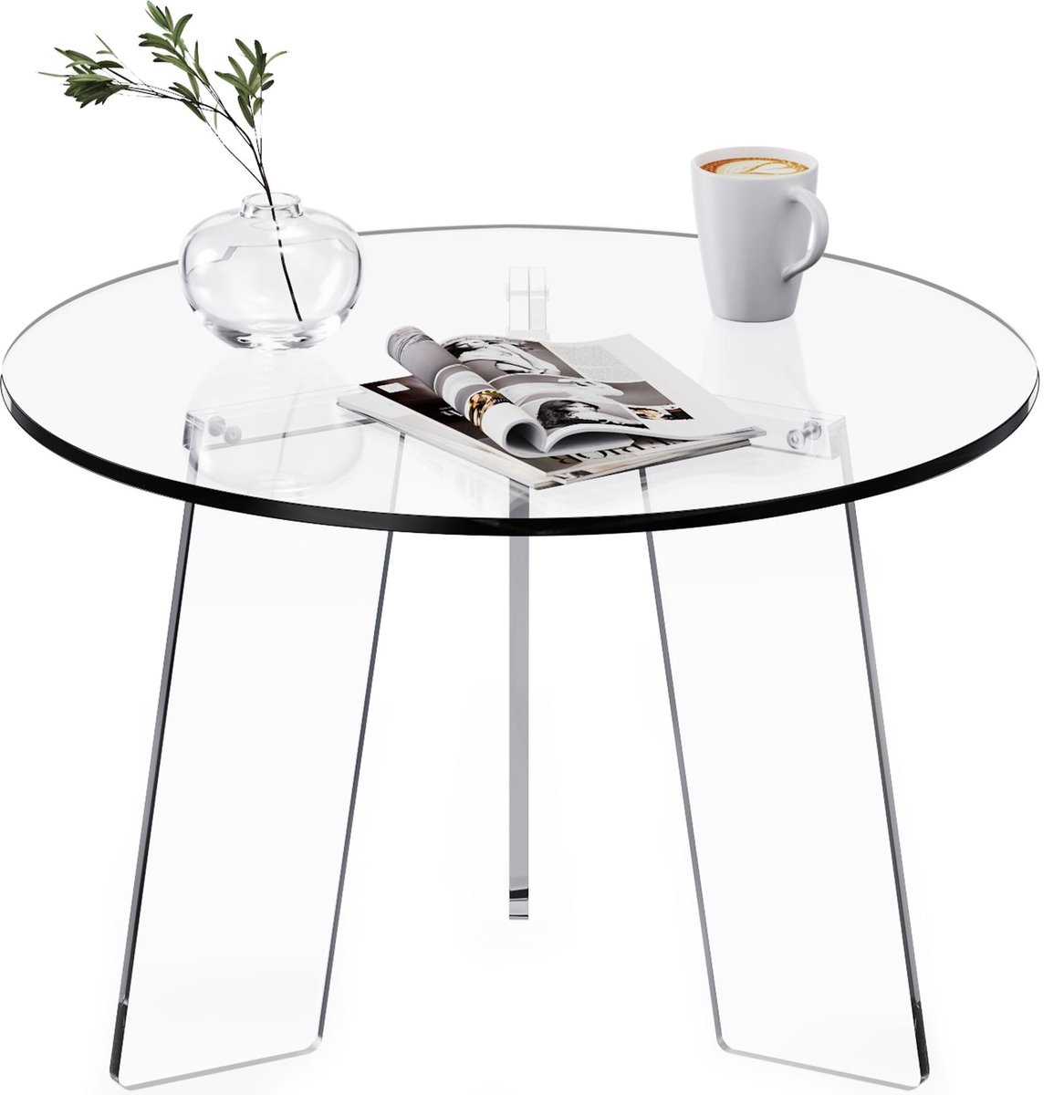 SolidKeus - Ronde Acryl Koffietafel voor Woonkamer en Kantoor