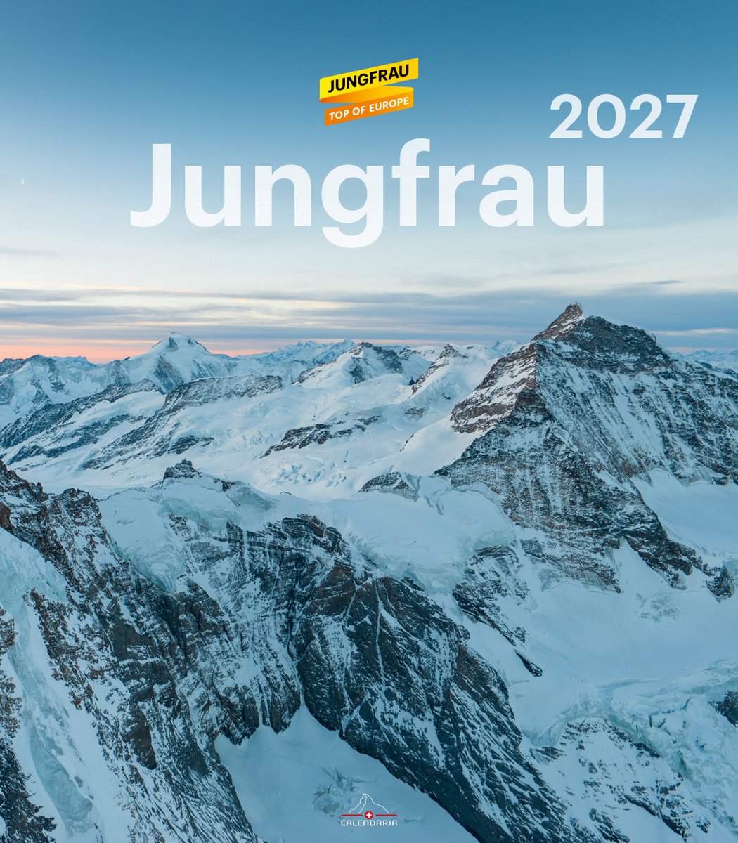 Calendaria - Wandkalender - Jungfrau 2027- Zwitserland - Kalender - Formaat: 21 x 24 cm