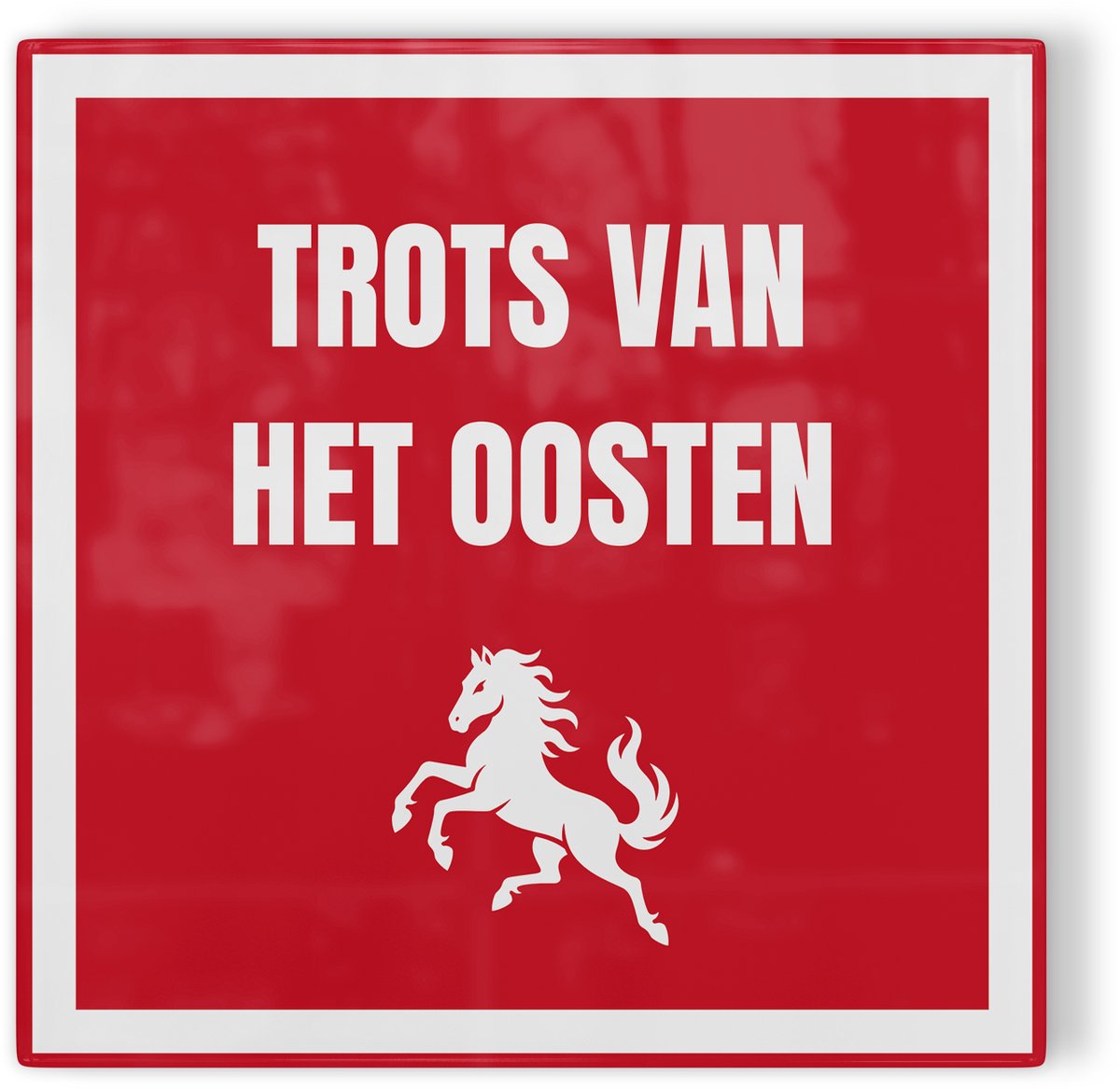 Tegeltje FC Twente Trots van het oosten - rood wit - tegeltje voetbal - tegeltje met tekst