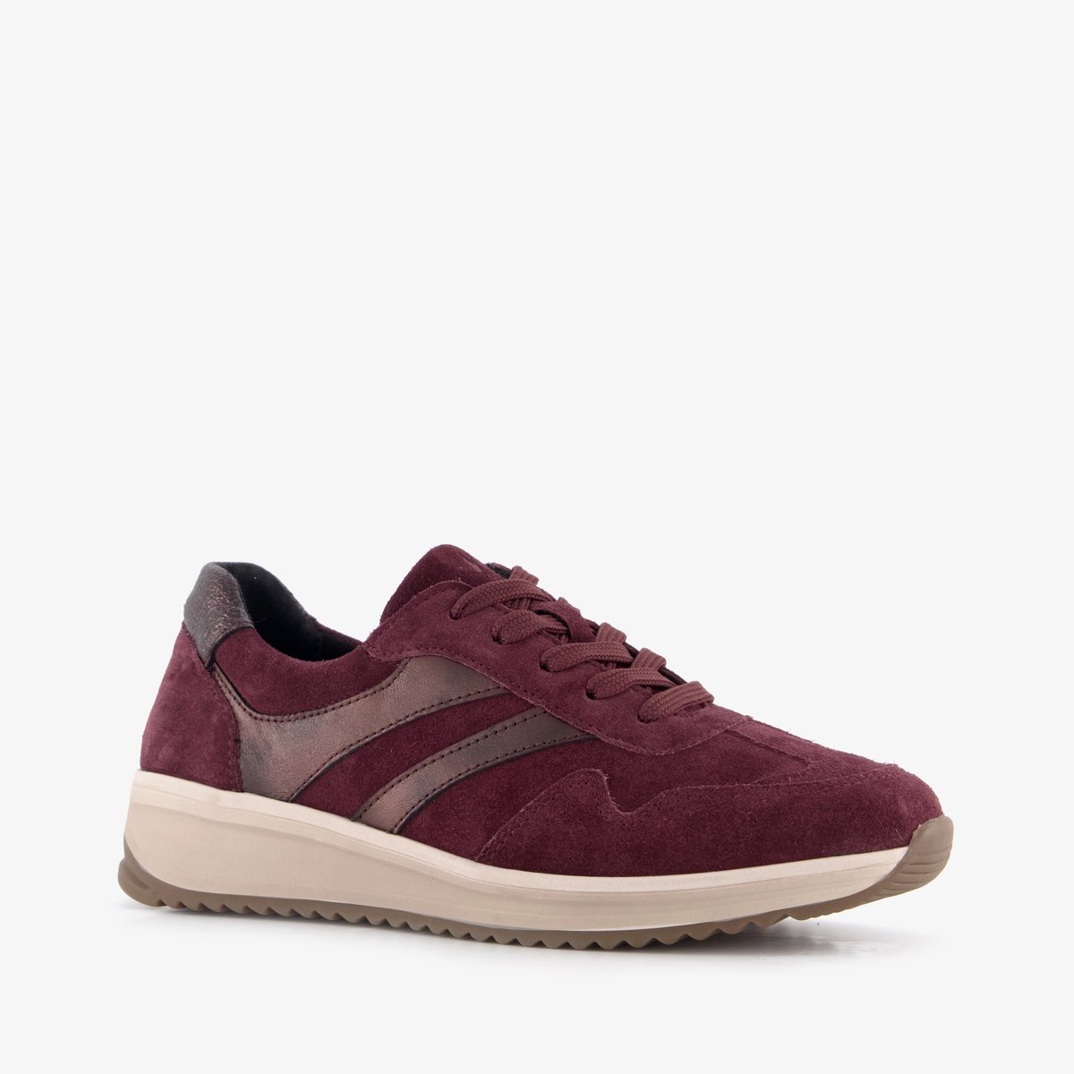 Hush Puppies suède dames sneakers bordeauxrood - Maat 38 - Echt leer - Uitneembare zool