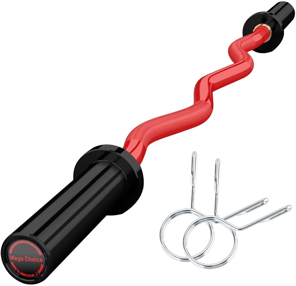 Velori EZ Curl Bar 119 cm - Gebogen Halterstang - Curlstang - Biceps Bar - Olympische Halterstang 50 mm - 226,8 kg Draagvermogen - Krachttraining - Thuisgym