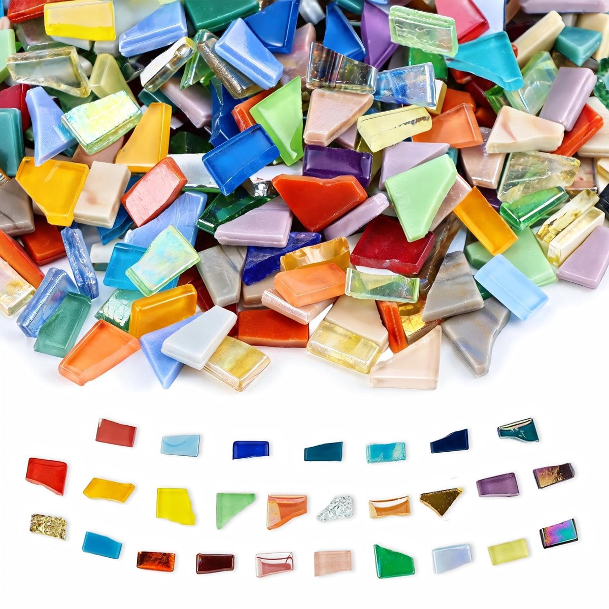 Namajunas - Mozaïek Steentjes - Mozaiek Tegels Gekleurde Glas 500g - 480 Pcs Mozaiek Pakket - Onregelmatig Kristal - Mozaiek Pakket Volwassenen - Knutselset voor Kinderen - Knutselen voor Kinderen & Volwassen- Knutselen - Decoratie voor Huis