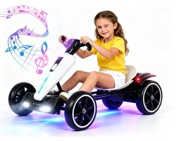 Elektrische Drift Kart voor Kinderen – Dubbel Motor Aandrijving – Afstandsbediening & LED-verlichting – Max. 50 kg – Geschikt voor Kinderen van 3-8 Jaar – EU-stekker