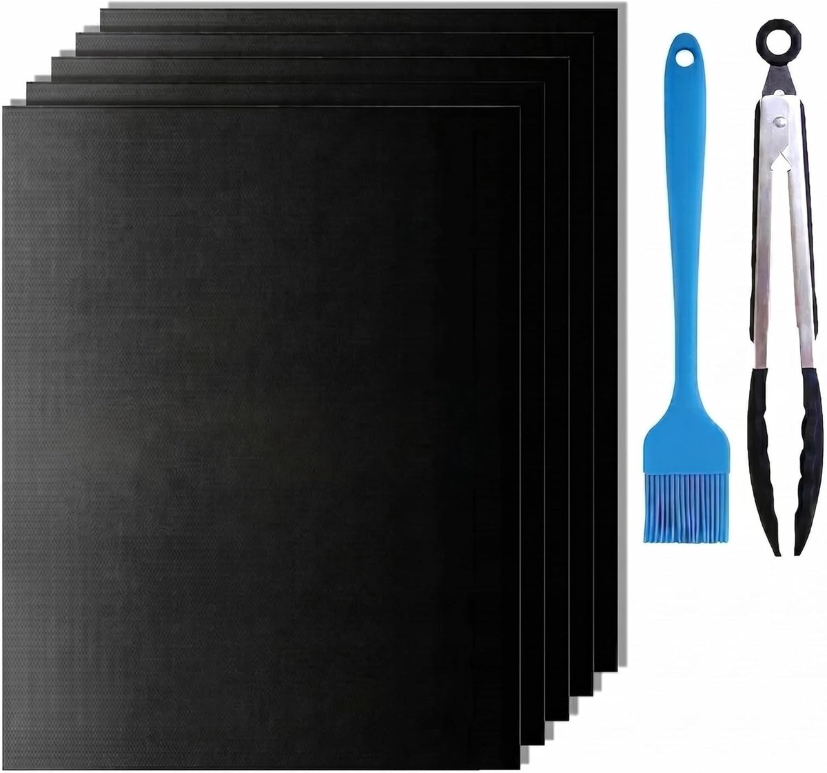 Set van 5 BBQ Grillmatten - 40 x 32 cm - Anti-aanbaklaag van Teflon - Voor Gasgrill en Oven