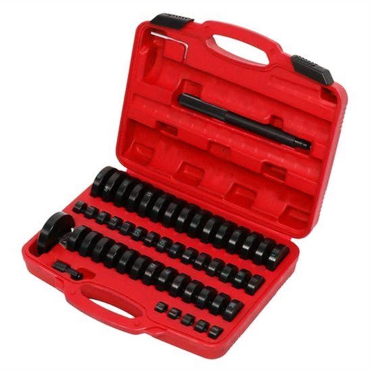 Montageplaatset Lagerpers – Drukplaten Set – Businstallatie Gereedschap – Pershulpmiddelen – Lagers Installeren – Duurzaam Koolstofstaal – Inclusief Slagpen en Adapter – Robuust & Precisie