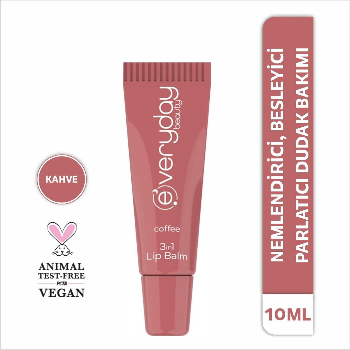 Everyday Beauty Coffee 3in1 Lip Balm - Lippenbalsem met Koffie Aroma - Hydraterend, Voedend & Glanzend - Vegan - 10 ml