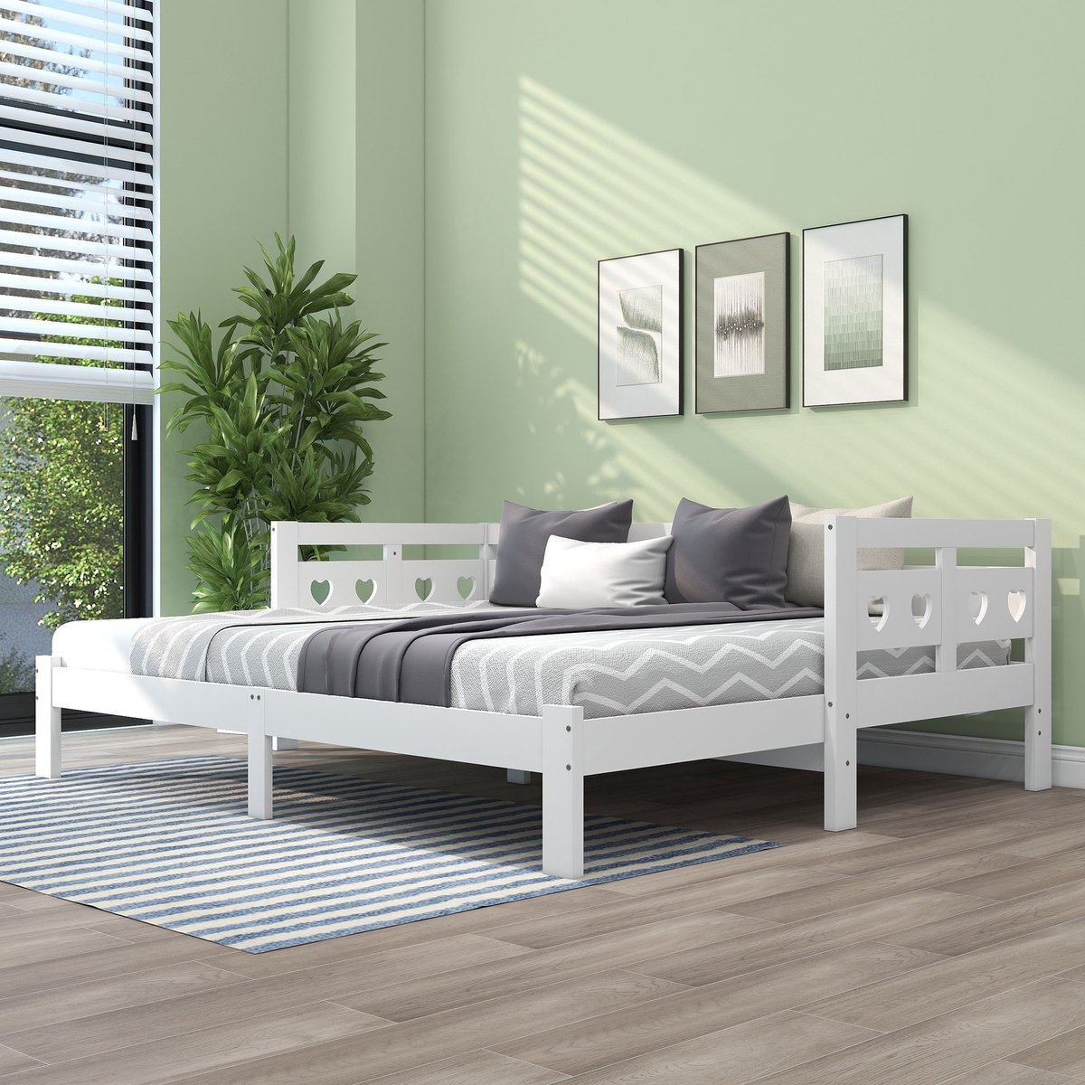 Bedbank - 90x200 Cm - Bed - Met Lattenbodem - Wit