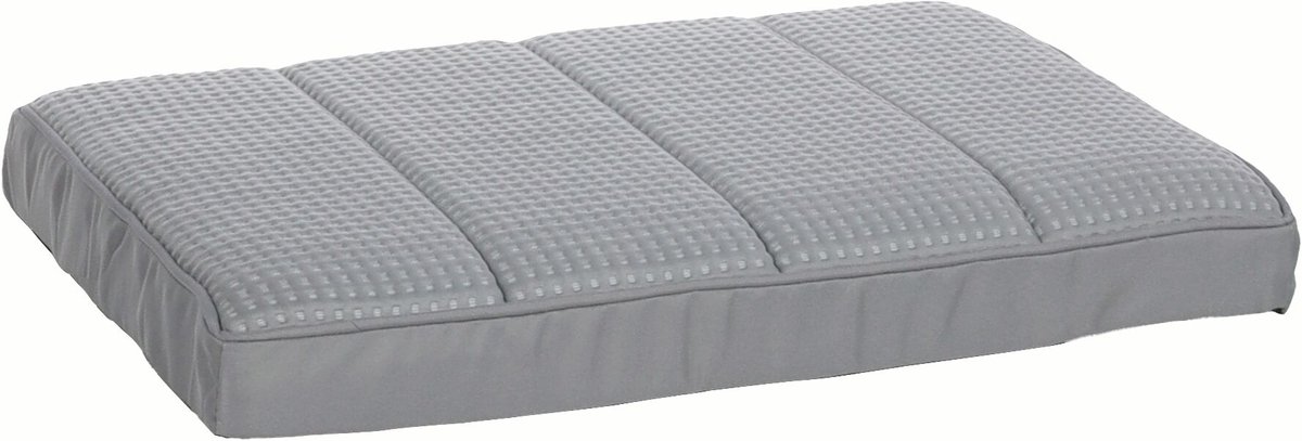 Flamingo - Hondenkussen Varga - Verkoelend en ergonomisch hondenkussen met memory foam voor bench – Grijs – 55,5 × 38,5 × 5 cm