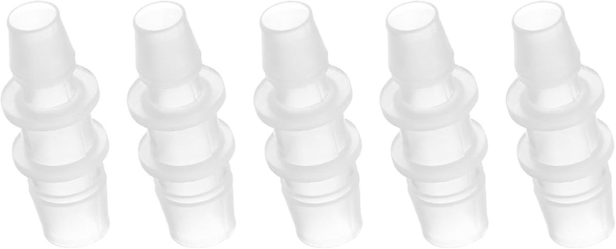 1/2" x 3/8" Plastic Slang Barb Fitting, 5 Stks Thru-Bulk Pijp Connectoren Prikkeldraad Splicer Mender Joint Adapter Union voor Aquarium Brandstof Gas Vloeibare Lucht