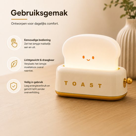 Nachtlamp Toaster beige Veldman Living - leuke nachtlamp voor kinderen - Toaster Beige van Veldman Living — afbeelding 5