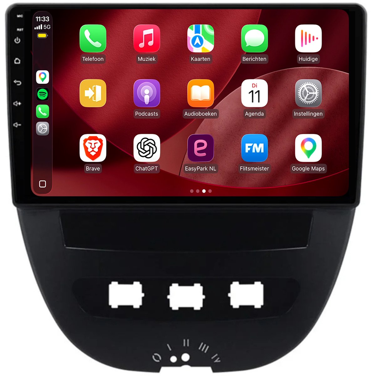 CarPlay autoradio geschikt voor Toyota Aygo | 2005 t/m 2013 | Cartronix CTX-7001 | 2005 2006 2007 2008 2009 2010 2011 2012 2013 | 10 inch | Android 15 | Draadloos Apple CarPlay & Android Auto | 2GB + 32GB | Bluetooth & Wifi
