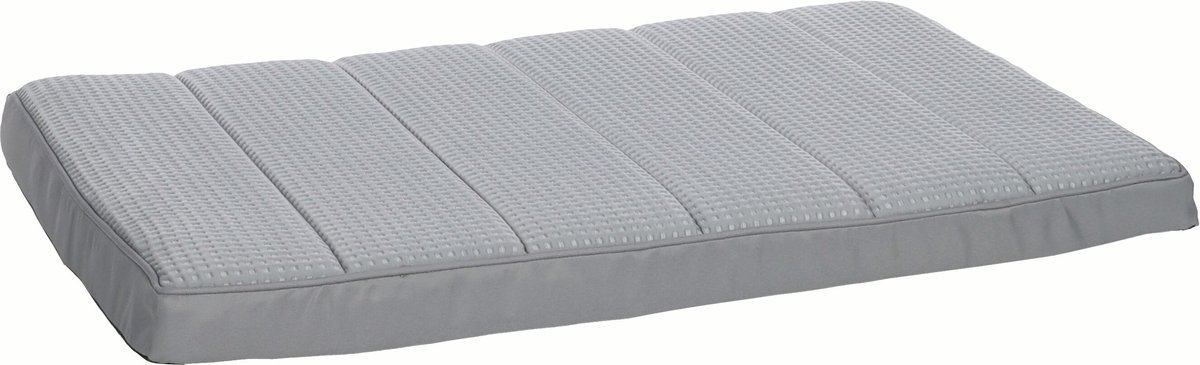 Flamingo - Hondenkussen Varga - Verkoelend en ergonomisch hondenkussen met memory foam voor bench – Grijs – 85,5 × 51 × 5 cm
