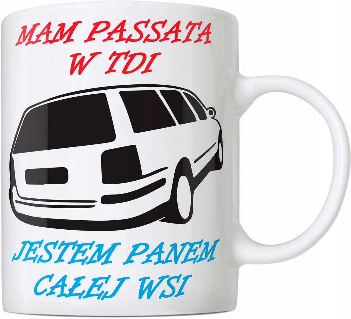 Merkloze Keramische Mok met Unieke TDI Passat Opdruk - 330 ml
