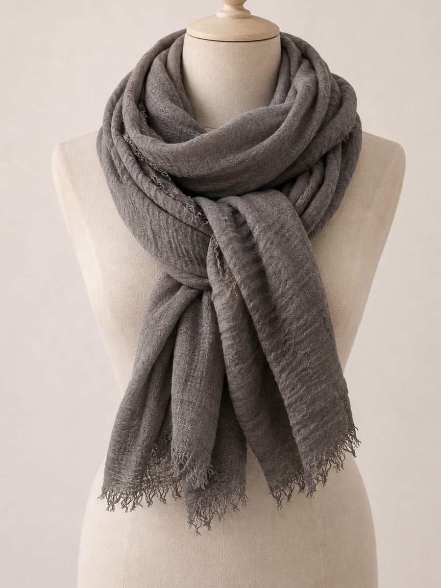 Mooie dunne dames sjaal grey- Langwerpige sjaal- Youhomy accessoires Shawl- Omslagdoek vrouwen-scarf - sjaal - viscose|alle seizoenen sjaal