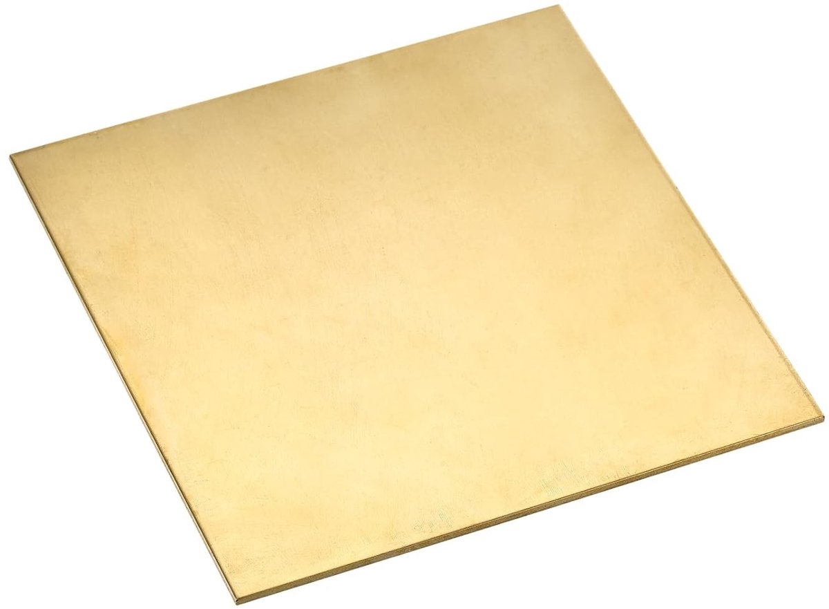 Messing Plaat 100mm x 100mm x 1mm - Perfect voor Handwerk, Keukenprojecten en Creatieve Klussen