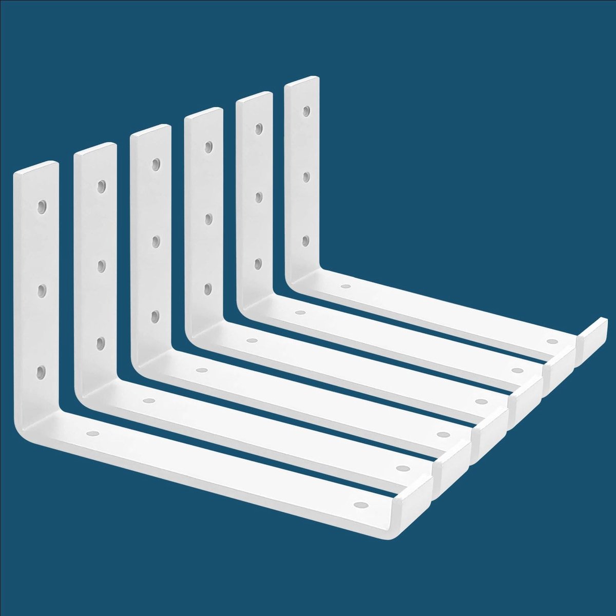SolidKeus - Set van 6 Zware Wandsteunen voor Planken 30x15cm