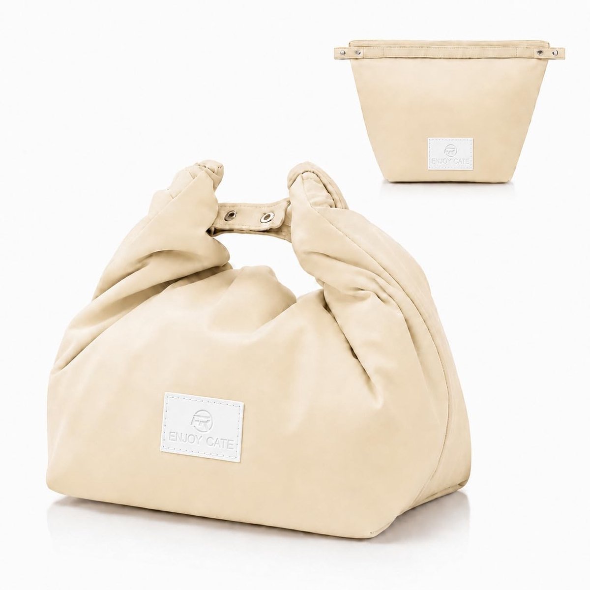 SolidKeus - Geïsoleerde Opvouwbare Lunchtas Beige voor Werk en School
