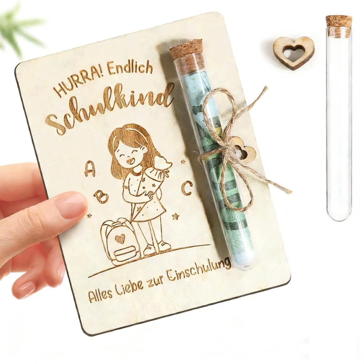 SolidKeus - Cadeauverpakking voor Geldgeschenken met Kurkhouder en Fles