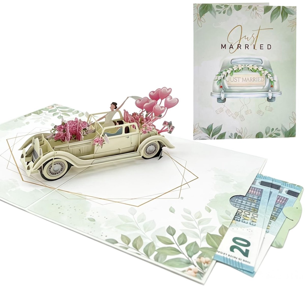SolidKeus - 3D Pop-Up Bruiloftskaart met Envelop