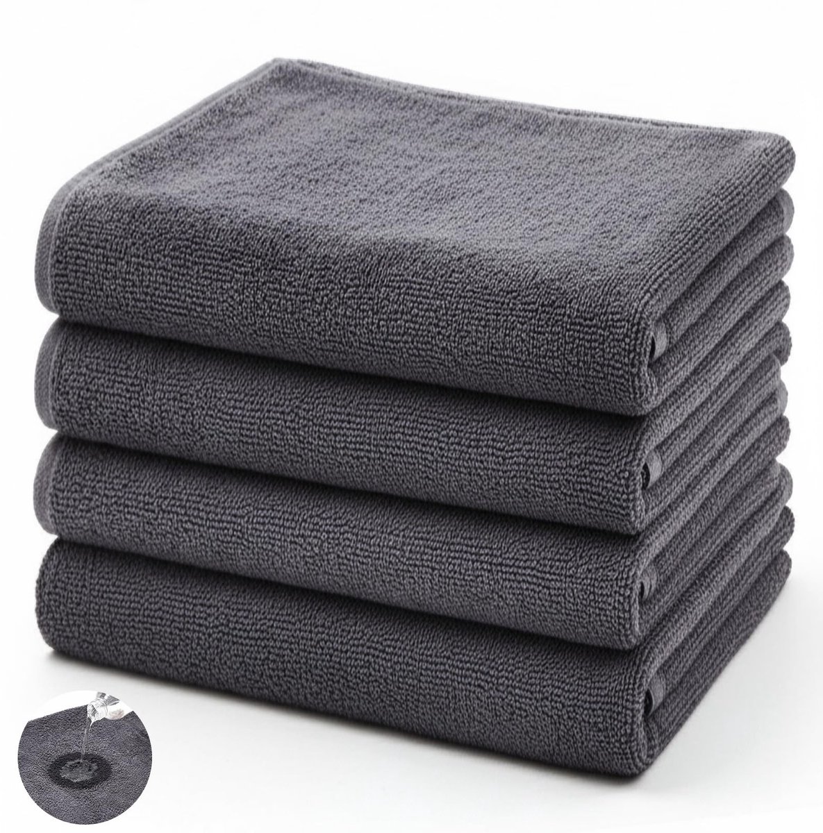 SolidKeus - Set van 4 Microfiber Handdoeken voor Snel Drogen