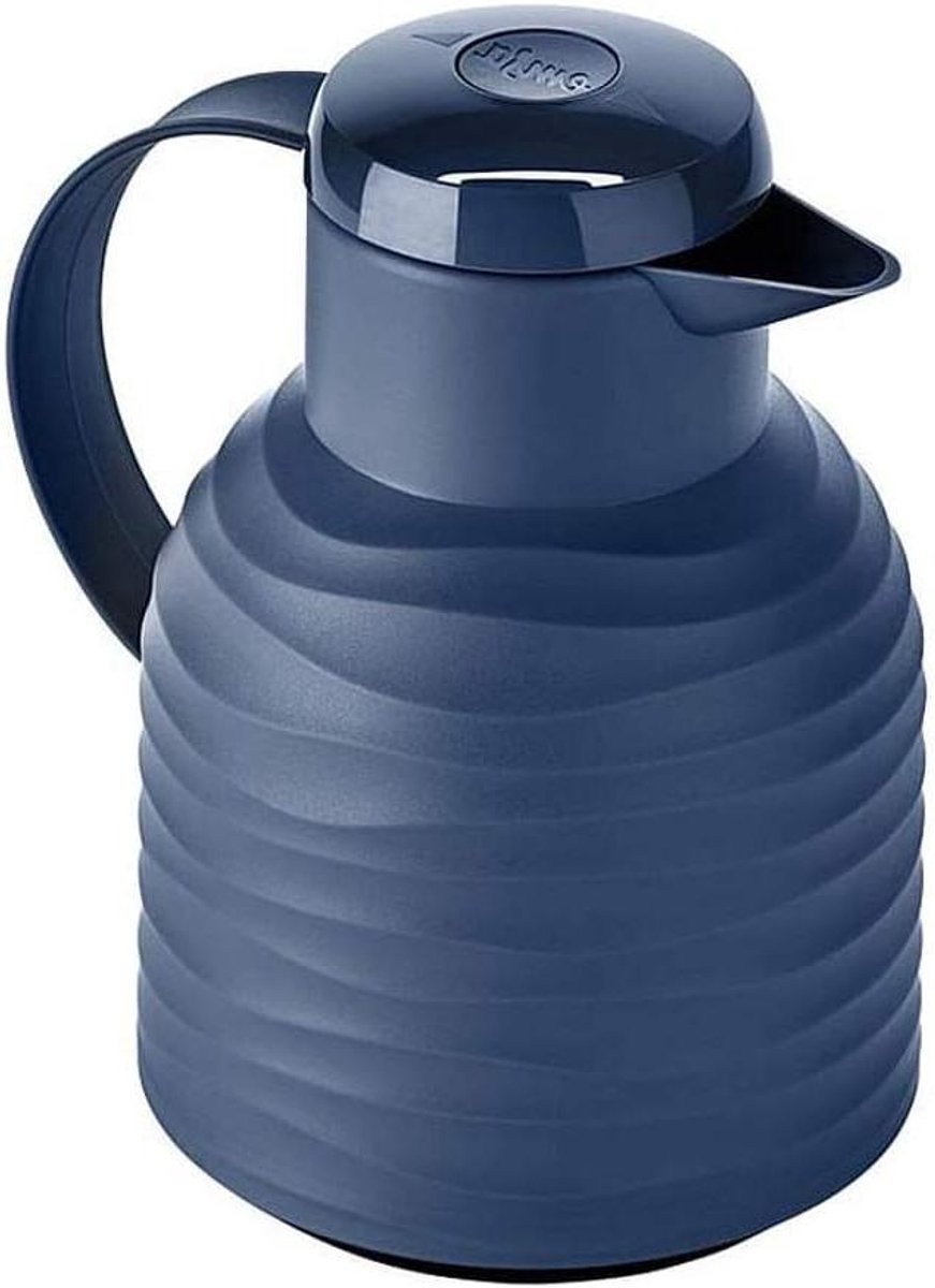 Thermoskan - Koffiekan - Dranken Warm Houden - Quick Press Sluiting - 1 Liter - Marineblauw
