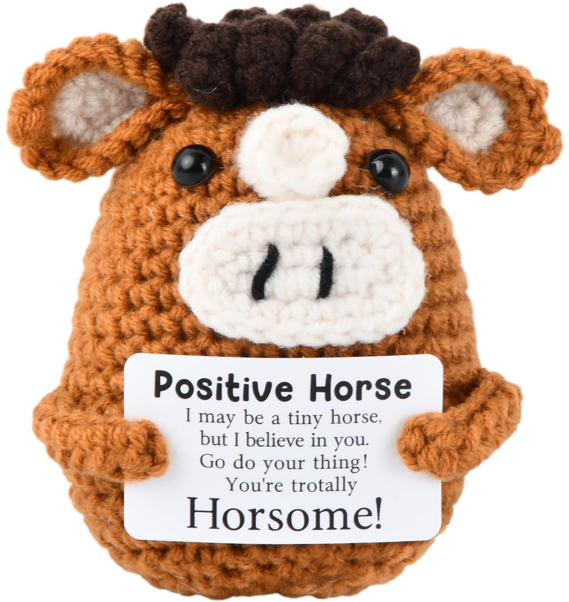 SolidKeus - Handgehaakte Ponytail met Positieve Energie, Perfect als Cadeau