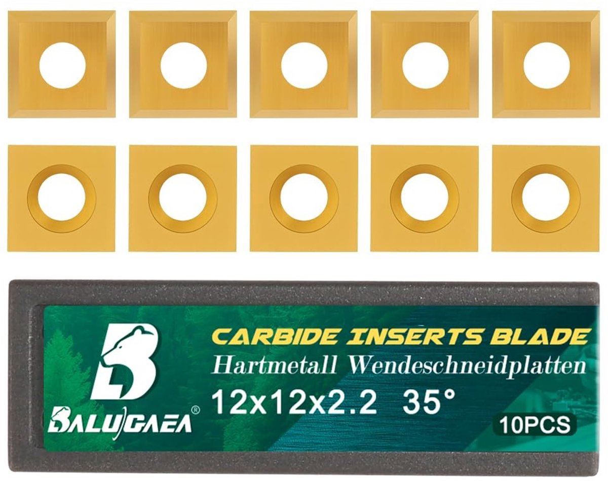 SolidKeus - Set van 10 Vervangbare HM Snijplaten voor Houtbewerking