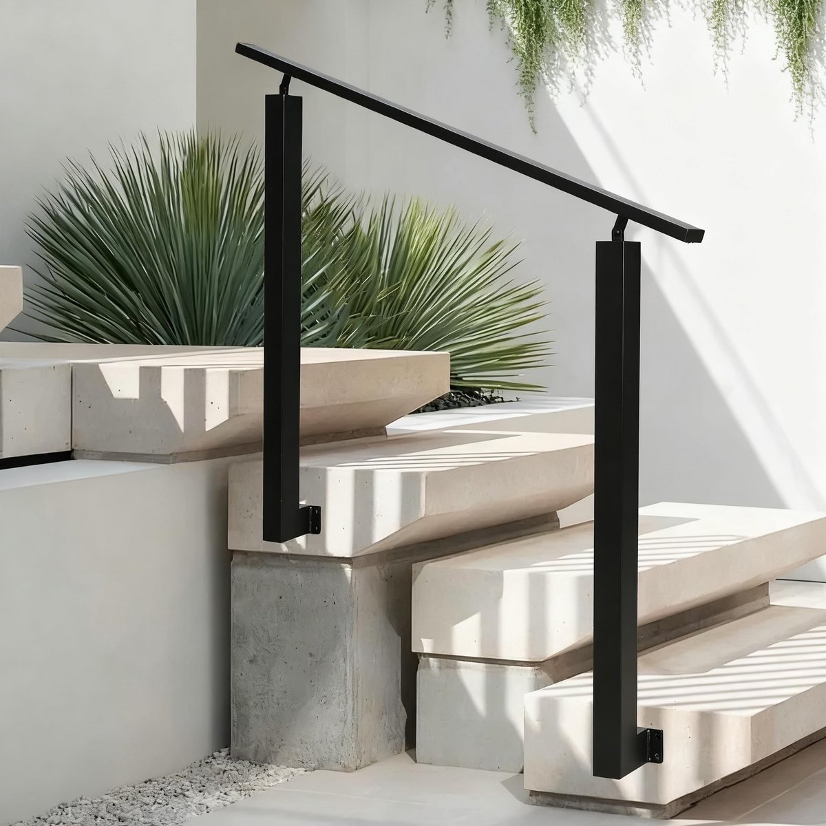 SolidKeus - Verstelbare Handrail voor Trappen, Zwart Metaal