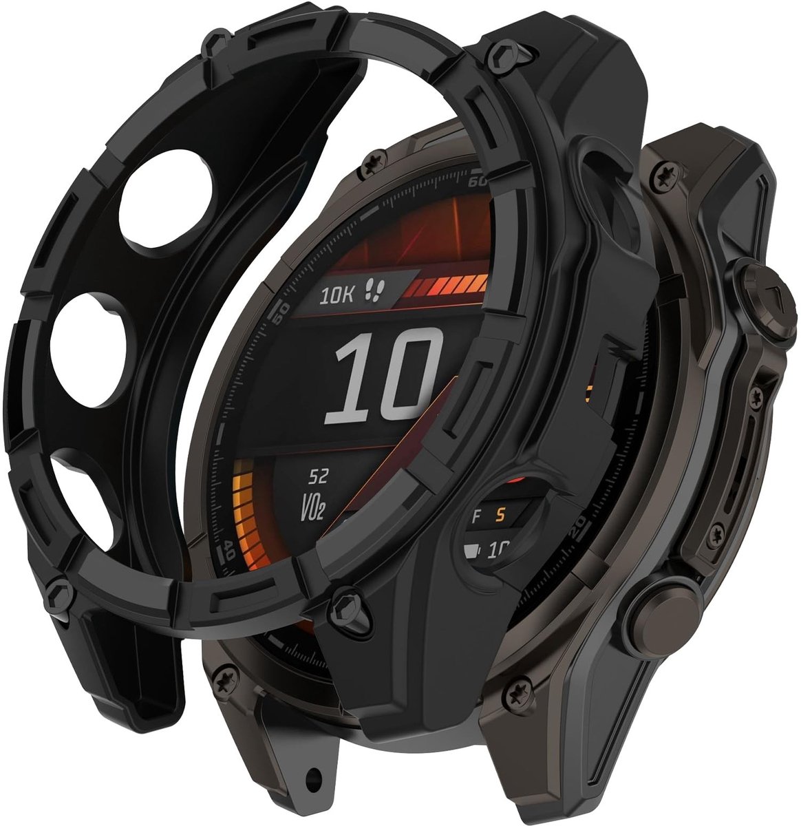 SolidKeus - Beschermhoes voor Garmin Fenix 8 51mm, Schokbestendig en Anti-Kras