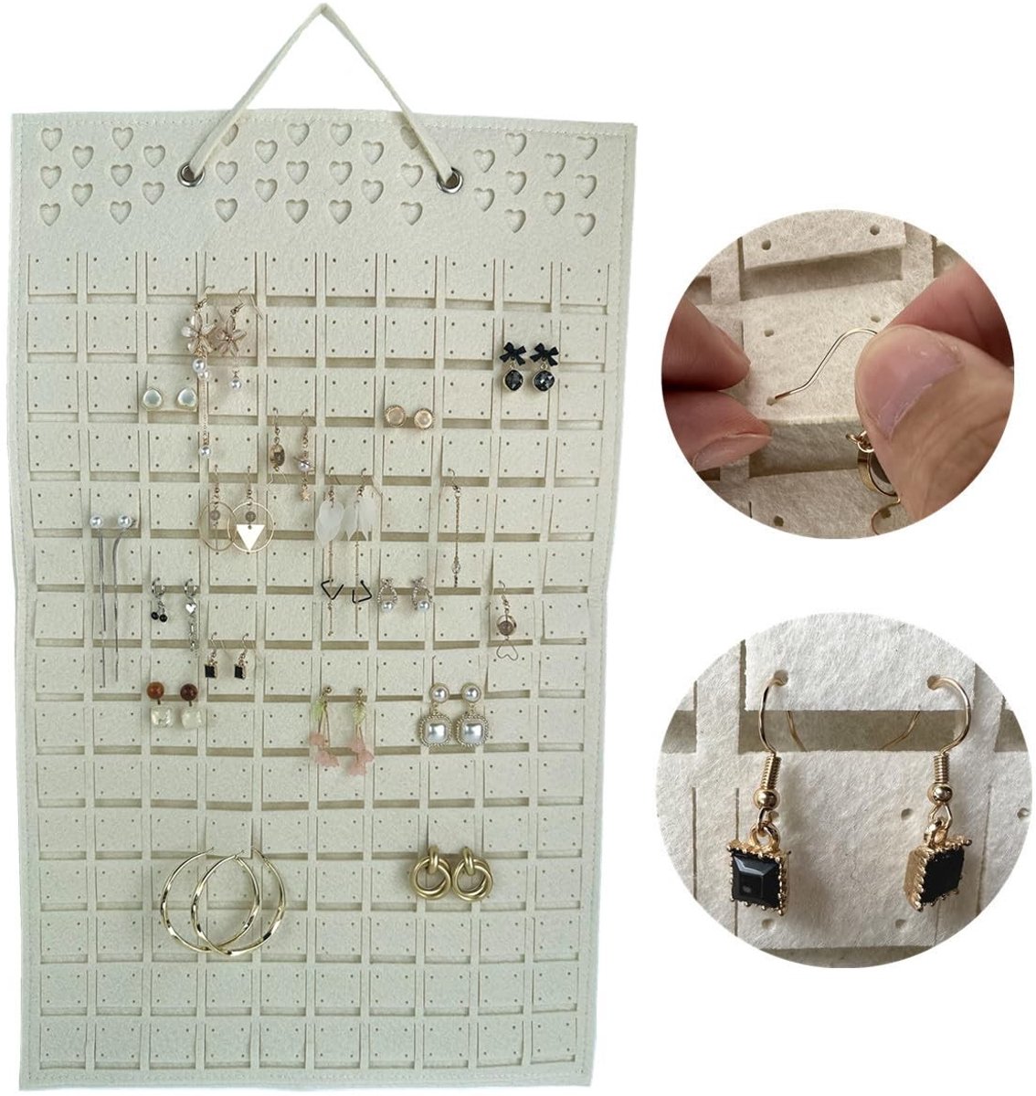 SolidKeus - Hangende Sieraden Organizer van Vilt voor Oorbellen en Kettingen