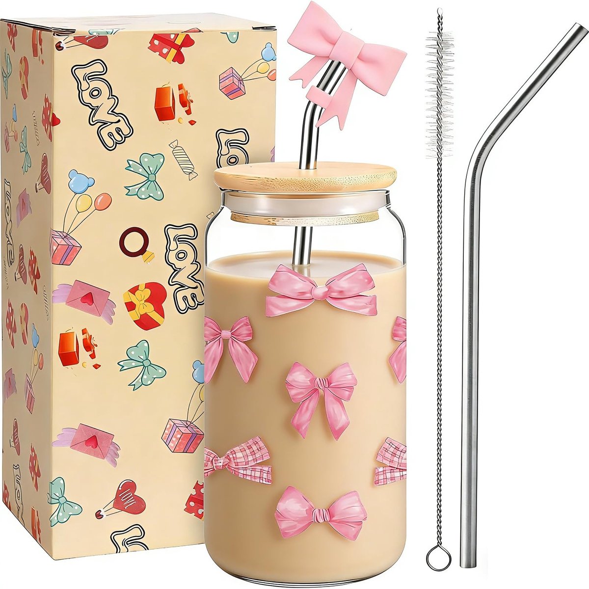 SolidKeus - Elegante 16oz Bow Cup voor Bubble Tea