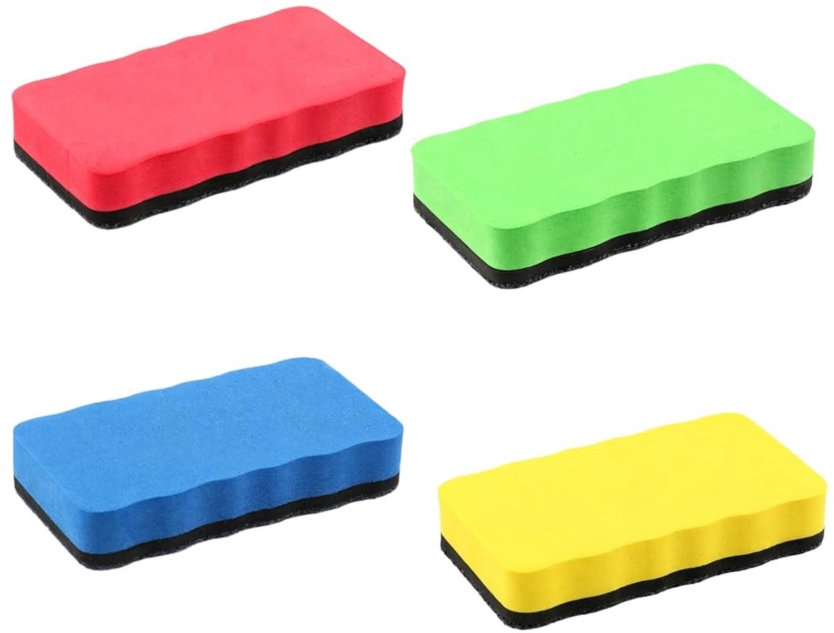 SolidKeus - Set van 4 Magnetische Whiteboard Sponzen voor Schoonmaken
