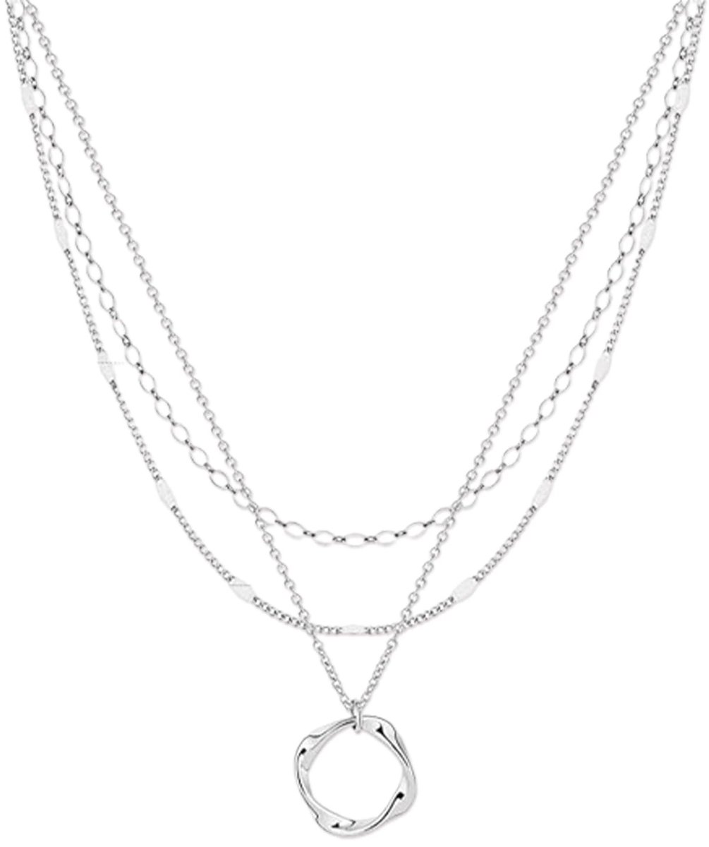 SolidKeus - Delicate Meerlaags Ketting voor Dames met Cirkelhanger