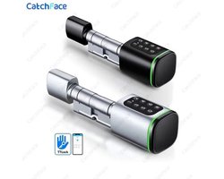 Serrure de porte fine - Smart Lock - Serrure de porte électrique - TTLock - APP - Mot de passe - Carte RFID - Cylindre européen - Serrure numérique sans clé - Noir
