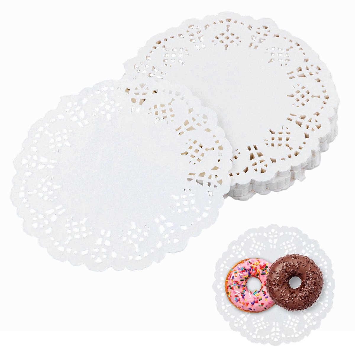 SolidKeus - Set van 140 Olie-Absorberend Taartdecoratie Papier met Gekartelde Rand