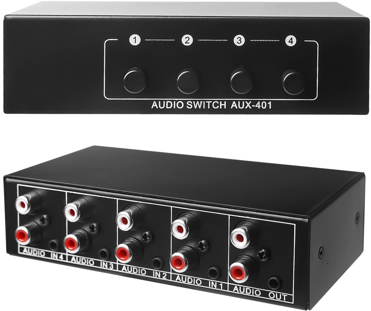 SolidKeus - 4 In 1 Audio Switcher voor Hoofdtelefoon en Geluidssysteem