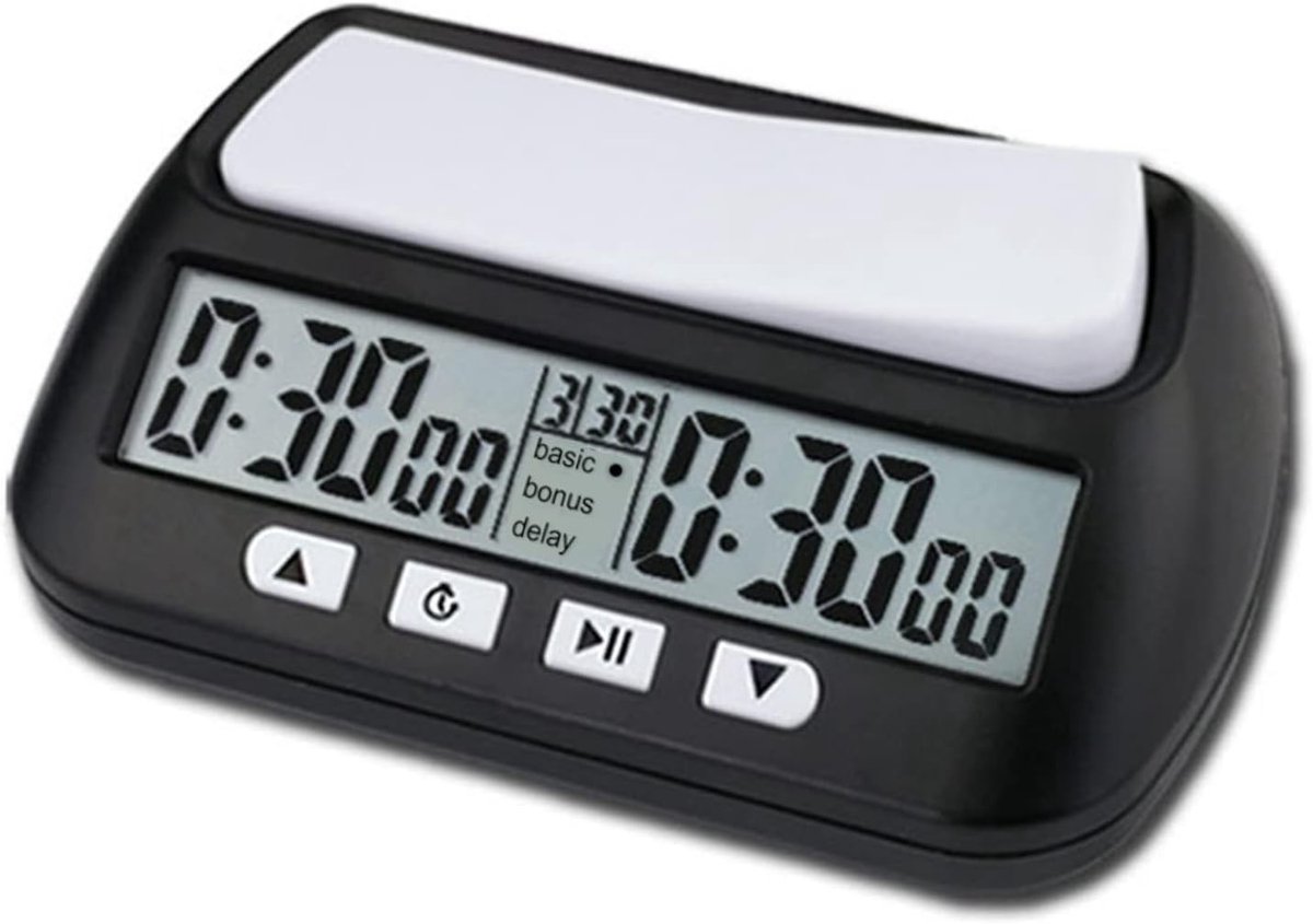 Multifunctionele 3-in-1 Schaak Timer met Alarm voor Bordspellen - Draagbare Zwart Timer voor Spelletjes en Competities