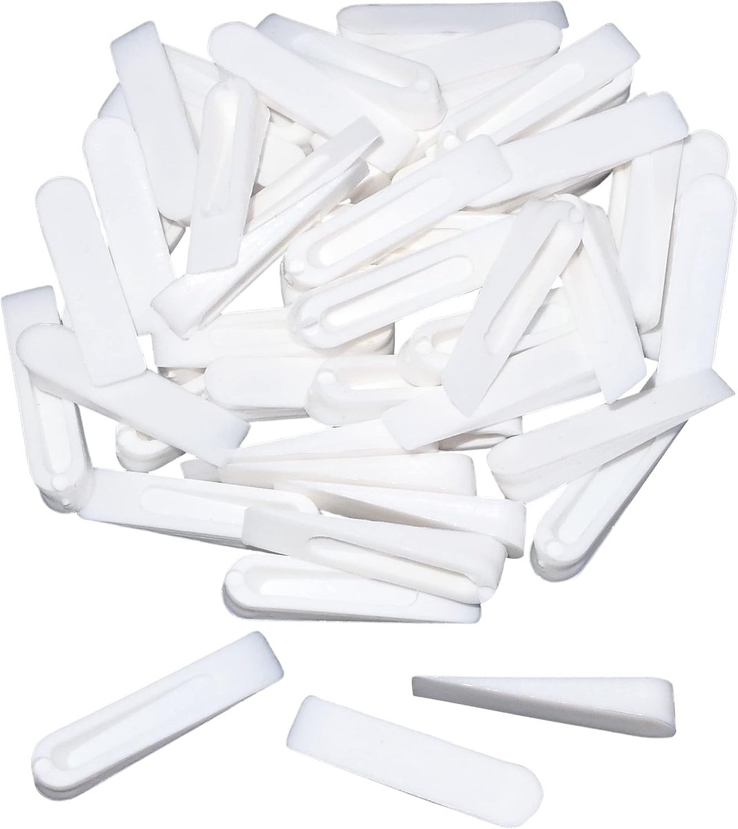 - C54963 - Set van 50 wiggen/sluitringen/hakken voor het nivelleren van tegels en aardewerk 35 mm - badkamer/keuken/woonkamer/terras/toilet - van kunststof